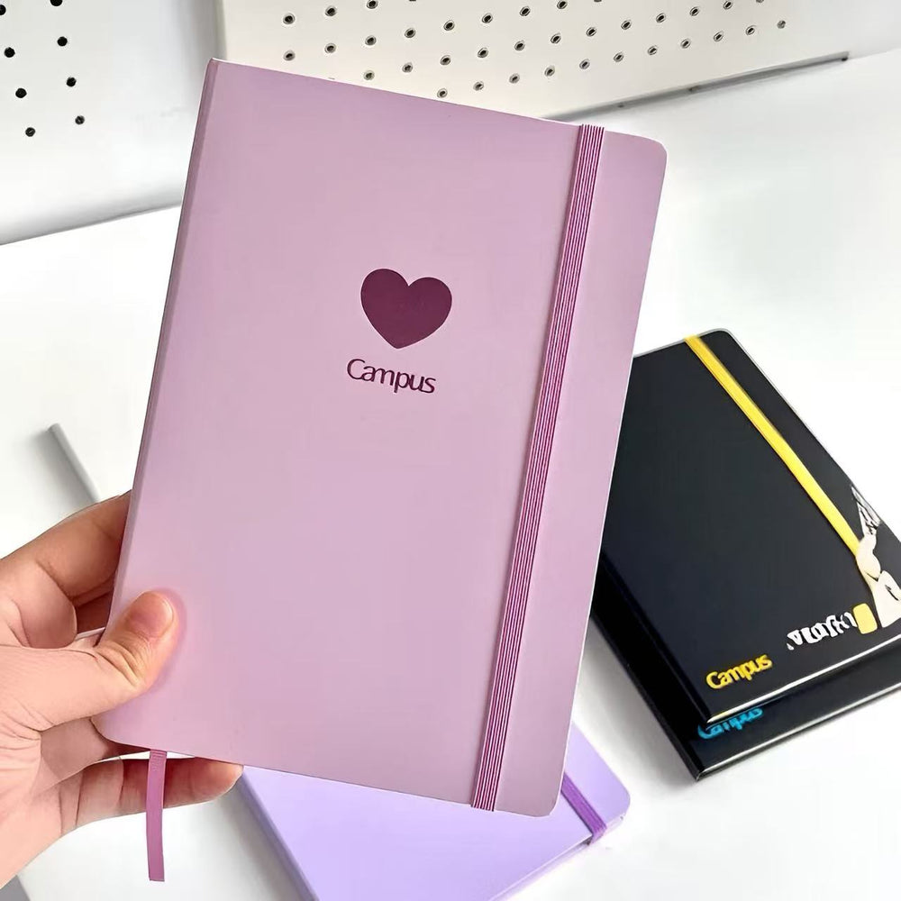 Stationery - KOKUYO Campus Solid Colour Hardcover A5 Ruled Notebook 100 Sheets – Pink - Goodie Goodie