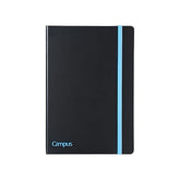 Stationery - KOKUYO Campus Solid Colour Hardcover A5 Ruled Notebook 100 Sheets – Black/Blue - Goodie Goodie