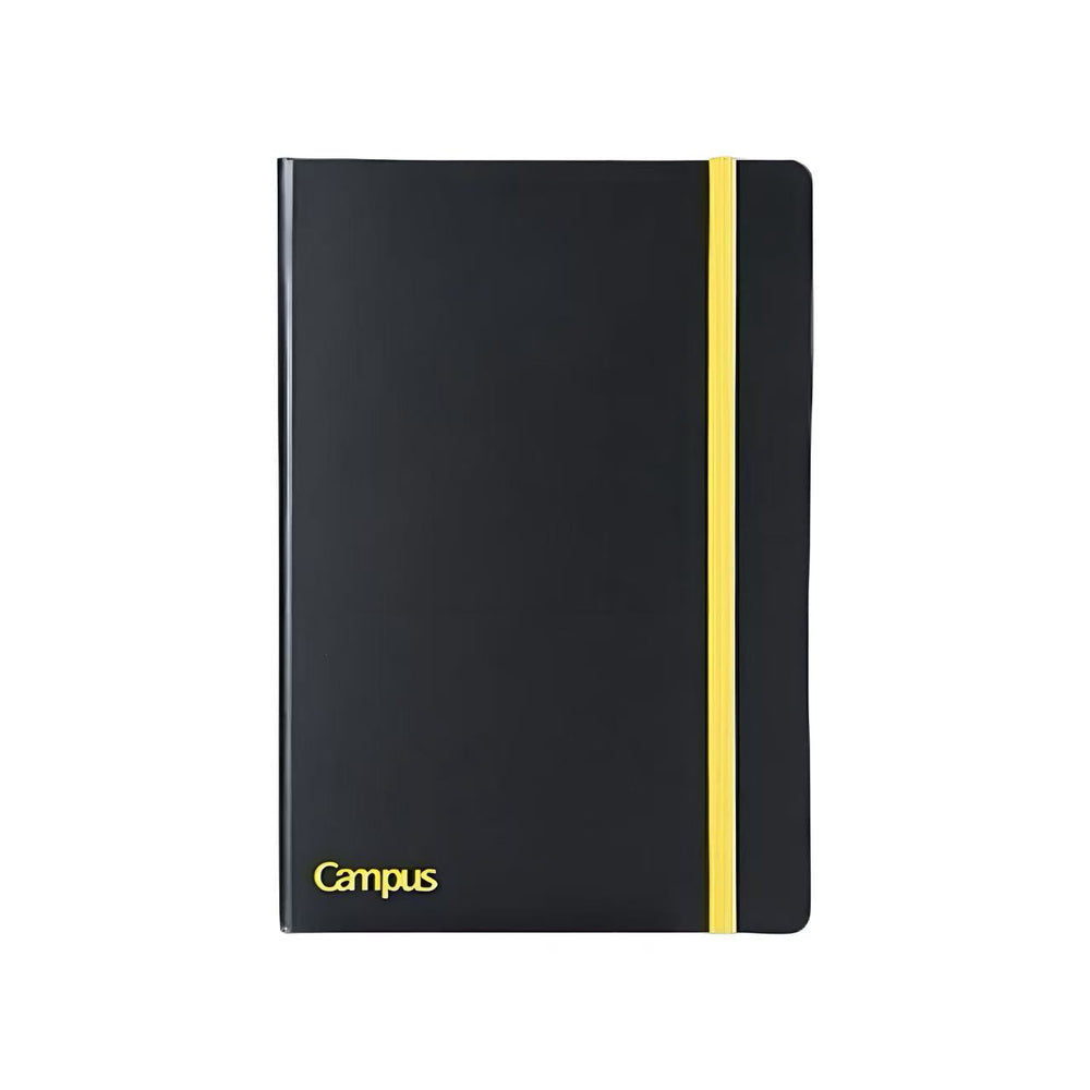 Stationery - KOKUYO Campus Solid Colour Hardcover A5 Ruled Notebook 100 Sheets – Black/Yellow - Goodie Goodie