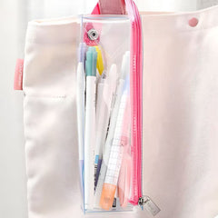 Stationery - KOKUYO Campus High-Transparency Pencil Case Pink - Goodie Goodie