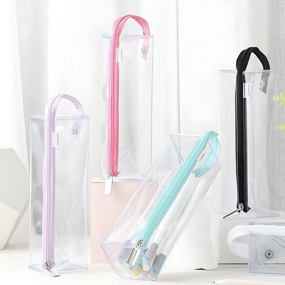 Stationery - KOKUYO Campus High-Transparency Pencil Case Pink - Goodie Goodie
