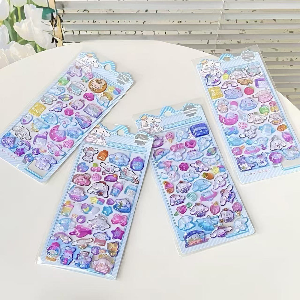 Stationery - Cinnamoroll 3D Crystal Embossed Stickers Assorted - Goodie Goodie