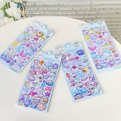 Stationery - Cinnamoroll 3D Crystal Embossed Stickers Assorted - Goodie Goodie