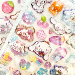 Stationery - Cinnamoroll 3D Crystal Embossed Stickers Assorted - Goodie Goodie