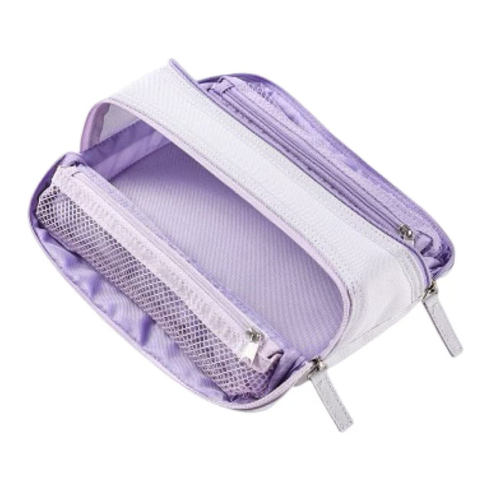 Stationery - KOKUYO Campus Double Zip Large Capacity Pencil Case β Light Purple - Goodie Goodie