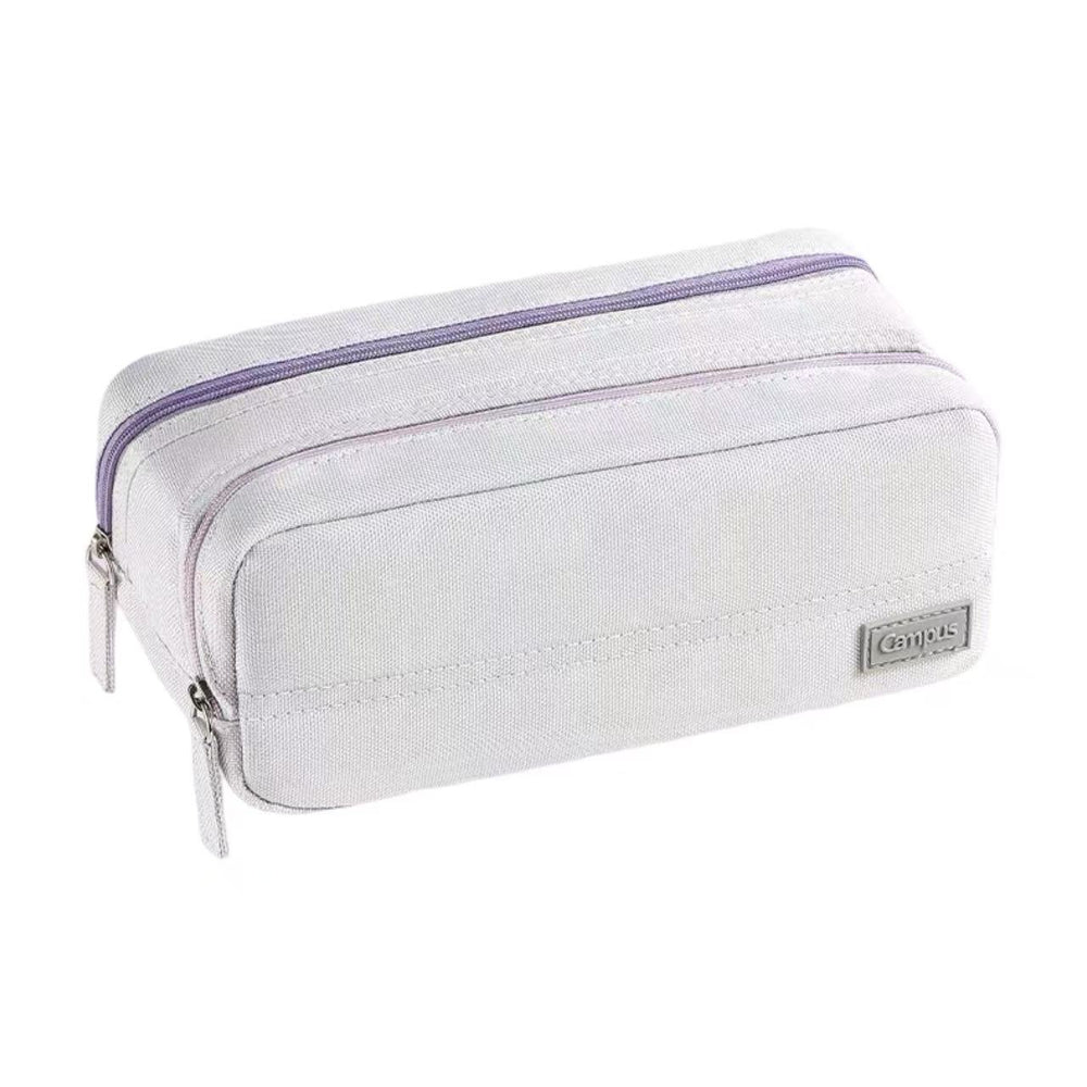 Stationery - KOKUYO Campus Double Zip Large Capacity Pencil Case β Light Purple - Goodie Goodie