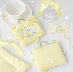 Accessories - ROSYPOSY Puff Bow Card Holder & Coin Purse Keychain β Yellow - Goodie Goodie