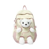 Bags & Storage - Plush Cute Bear Backpack – Yellow / Pink - Goodie Goodie