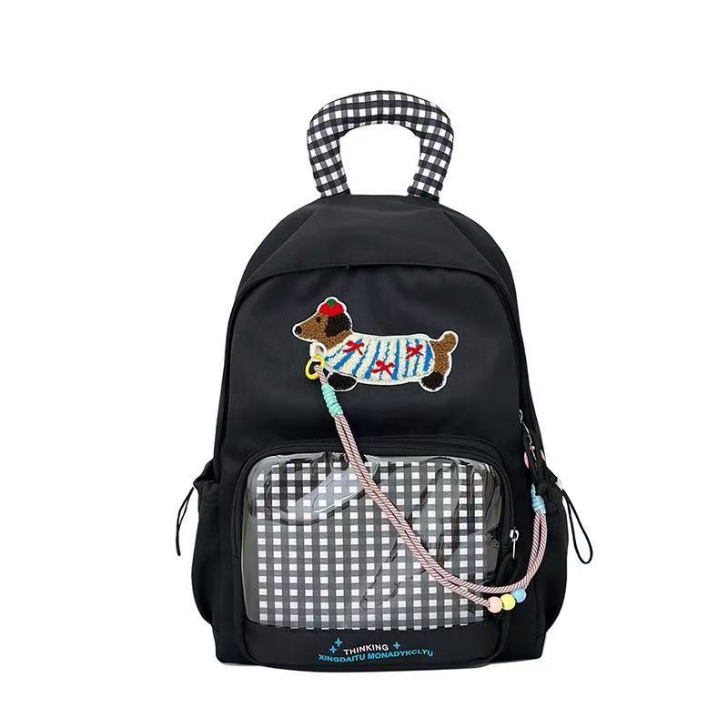 Bags & Storage - Dachshund and Zippered Drawstring Backpack β Black - Goodie Goodie