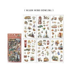 Stationery - European Vintage Objects Waterproof Journal Stickers – 6 Sheets - Goodie Goodie