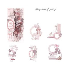 Stationery - Glazed Letter Paper Waterproof Journal Stickers 10 Sheets - Misty Lines Of Poetry - Goodie Goodie