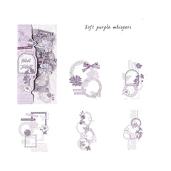 Stationery - Glazed Letter Paper Waterproof Journal Stickers 10 Sheets - Soft Purple Whispers - Goodie Goodie