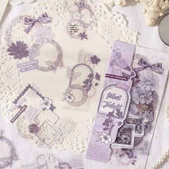 Stationery - Glazed Letter Paper Waterproof Journal Stickers 10 Sheets - Soft Purple Whispers - Goodie Goodie
