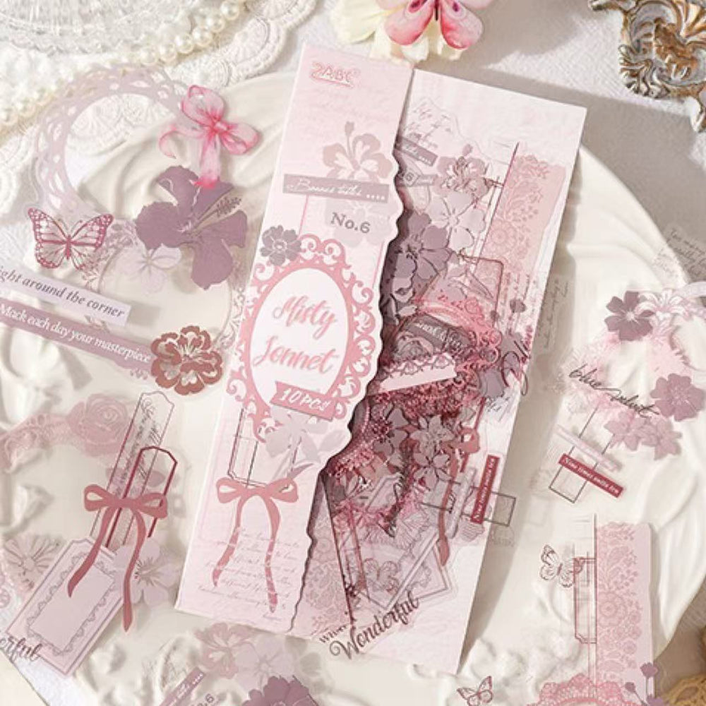 Stationery - Glazed Letter Paper Waterproof Journal Stickers 10 Sheets - Misty Lines Of Poetry - Goodie Goodie