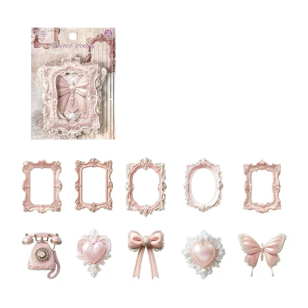 Stationery - European Vintage Frame Scrapbook Background Paper 10pcs β Rococo Poetry - Goodie Goodie