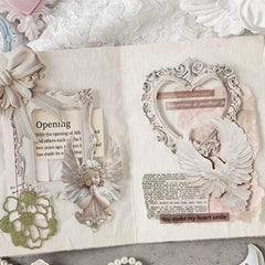 Stationery - European Vintage Frame Scrapbook Background Paper 10pcs β Pure White Holy Snow - Goodie Goodie