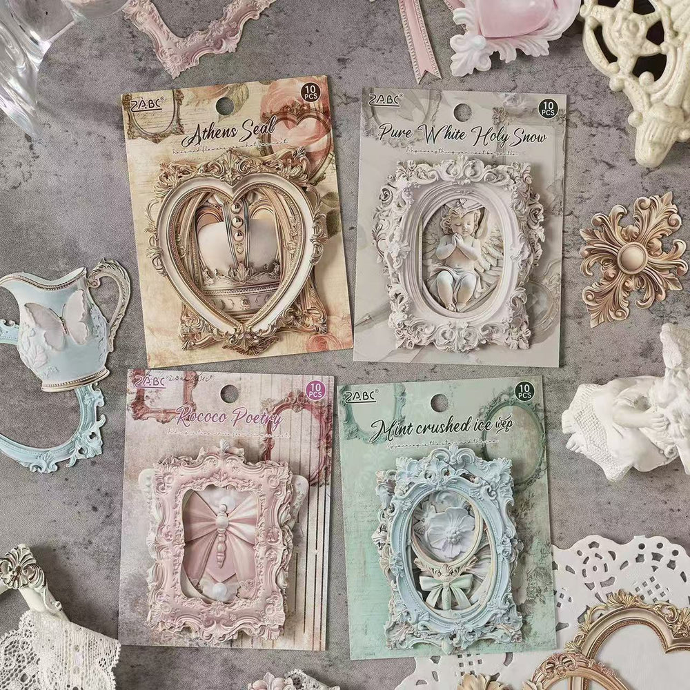 Stationery - European Vintage Frame Scrapbook Background Paper 10pcs β Athens Seal - Goodie Goodie