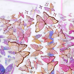 Stationery - 3D Butterfly Waterproof Epoxy Stickers β Pink - Goodie Goodie