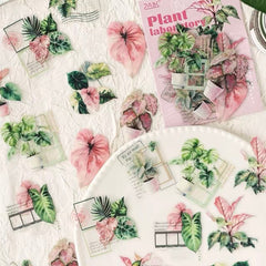 Stationery - Plant Lab Series PET Waterproof Stickers 20pcs β The Story of Taro - Goodie Goodie