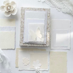 Stationery - White Tenderness DIY Scrapbook Background Paper 15pcs – Cloud Mist - Goodie Goodie