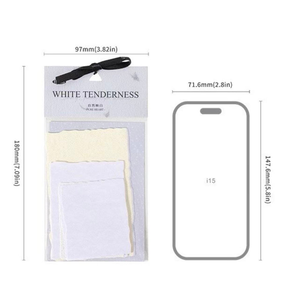 Stationery - White Tenderness DIY Scrapbook Background Paper 15pcs β Cloud Mist - Goodie Goodie