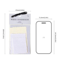 Stationery - White Tenderness DIY Scrapbook Background Paper 15pcs β Cloud Mist - Goodie Goodie
