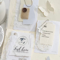 Stationery - White Tenderness DIY Scrapbook Background Paper 15pcs β Cloud Mist - Goodie Goodie