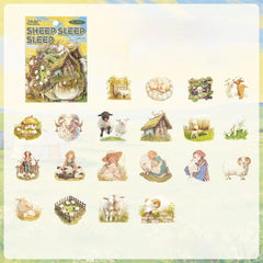 Stationery - Cute Pets Waterproof Stickers 40pcs β Sheep - Goodie Goodie