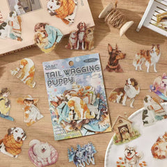 Stationery - Cute Pets Waterproof Stickers 40pcs β Puppy - Goodie Goodie