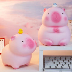 Pink Capybara Money Bank – Duck Top