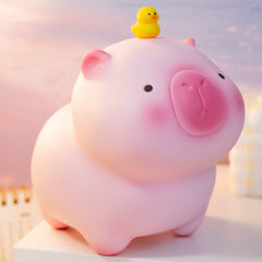 Pink Capybara Money Bank – Duck Top