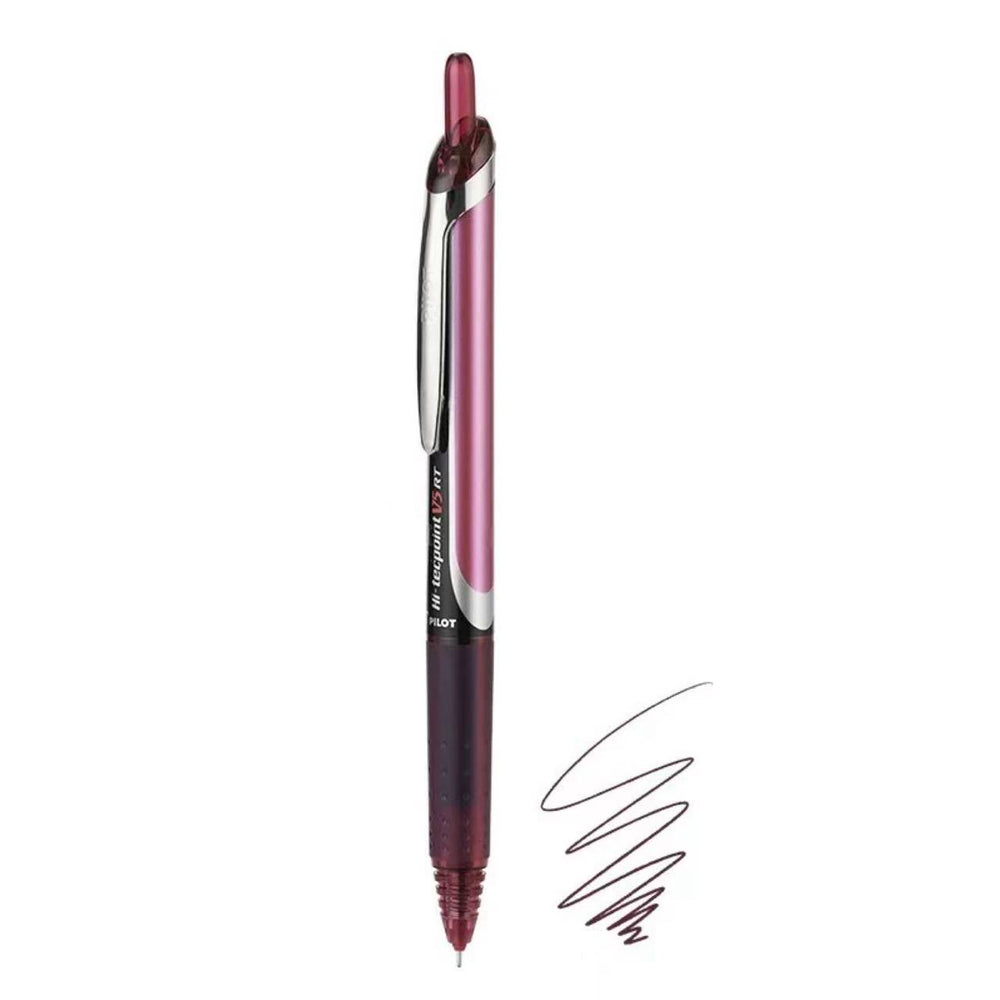 Stationery - Pilot Hi-Tecpoint V5 Extra Fine Click Pen 0.5mm – Dark Red - Goodie Goodie