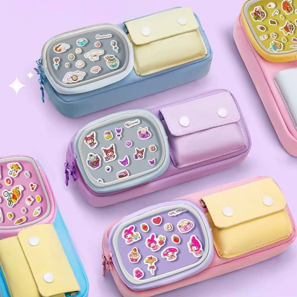 Stationery - Sanrio Multi-Function Canvas Pencil Case Kuromi - Goodie Goodie