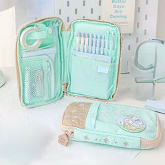 Rosyposy Fluffy Flat Pencil Case – Peppermint Latte