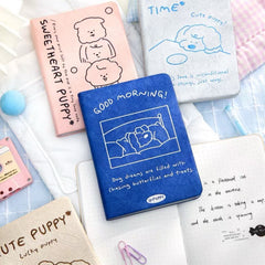 Good Morning Little Puppy A6 Dotted Journal with Washable Kraft Paper Cover 80 Sheets