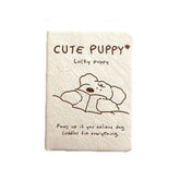 Cute Puppy A6 Dotted Journal with Washable Kraft Paper Cover 80 Sheets