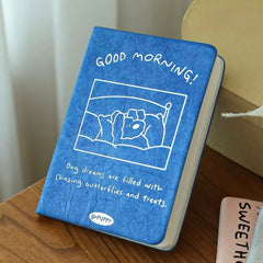 Good Morning Little Puppy A6 Dotted Journal with Washable Kraft Paper Cover 80 Sheets