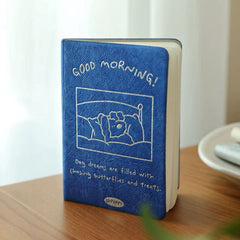 Good Morning Little Puppy A6 Dotted Journal with Washable Kraft Paper Cover 80 Sheets