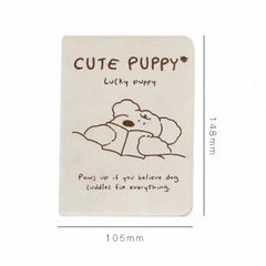 Cute Puppy A6 Dotted Journal with Washable Kraft Paper Cover 80 Sheets