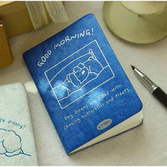 Good Morning Little Puppy A6 Dotted Journal with Washable Kraft Paper Cover 80 Sheets