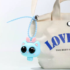 Big-Eyed Cat Silicone Squishy Keychain