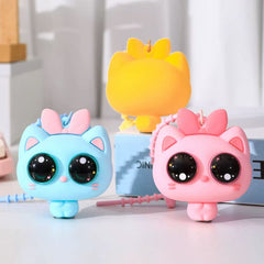 Big-Eyed Cat Silicone Squishy Keychain