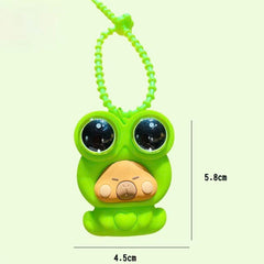 Pop-Eye Frog Costume Squishy Keychain Assorted