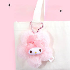 Sanrio Character Plush Flower Keychain