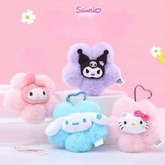 Sanrio Character Plush Flower Keychain