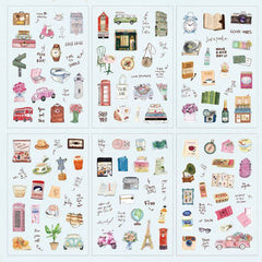 Journey Wonders PET Waterproof Journal Stickers 6 Sheets