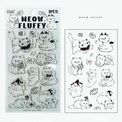 Cat 3D Clear Silicone Stamp Stickers