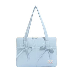 Macaron Bow Laptop Shoulder Bag 14"