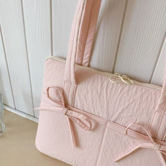Macaron Bow Laptop Shoulder Bag 14"