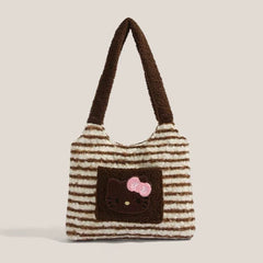Hello Kitty Plush Striped Tote Bag